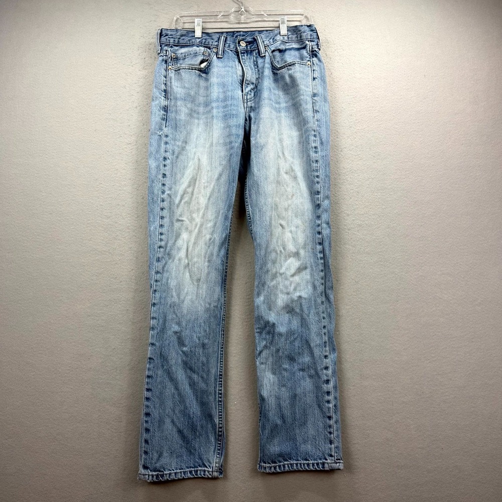 Levis 514 Jeans Mens 32x32 Blue‎ Denim Pants Faded Casual Mid Rise Straight Leg